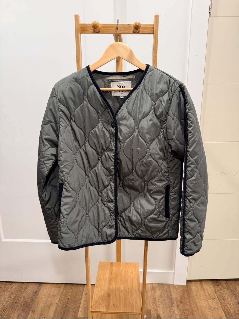 Noa Noa Quilted Jacket in Green/Gray Size 38 Like New
